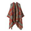 Womens Oversized Knit Shawl Wrap Scarf Ethnic Warm Fleece-Like Cape Travel Winter