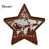 Christmas Gift for Kids 3D Wooden LED Night Light, Hollow Carved Tabletop Decor Warm Light Lamp with Glow, Festive Holiday Home And Office Decoration