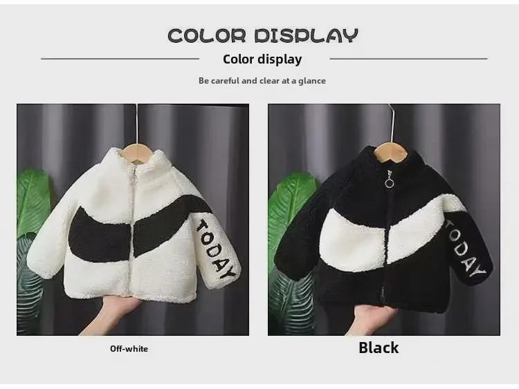 Kinder Warmer Samt Wintermantel: Stilvolles Oberteil aus Imitat-Lammfell für Jungen und Mädchen