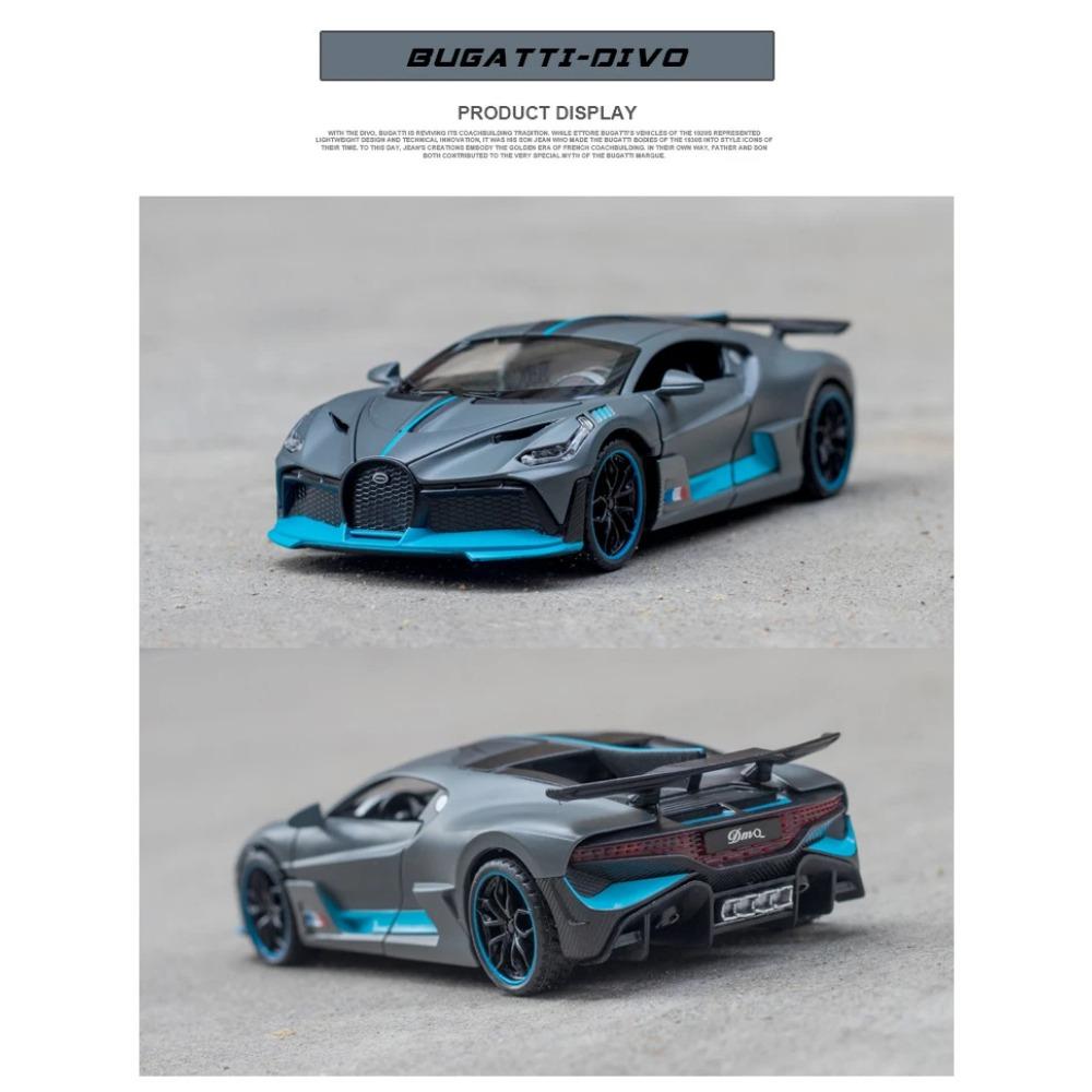 Voiture miniature Bugatti Divo en métal à l'échelle 1/32, modèle réduit de voiture miniature, jouet pour enfants, cadeau de Noël