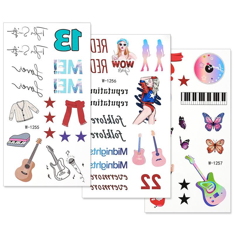 Cartoon Tattoo Aufkleber Wasserdicht Englisch Temporärer Tattoo Aufkleber