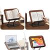 Walnut Rotatable Desktop Book Stand for Adults - Multifunctional and Adjustable
