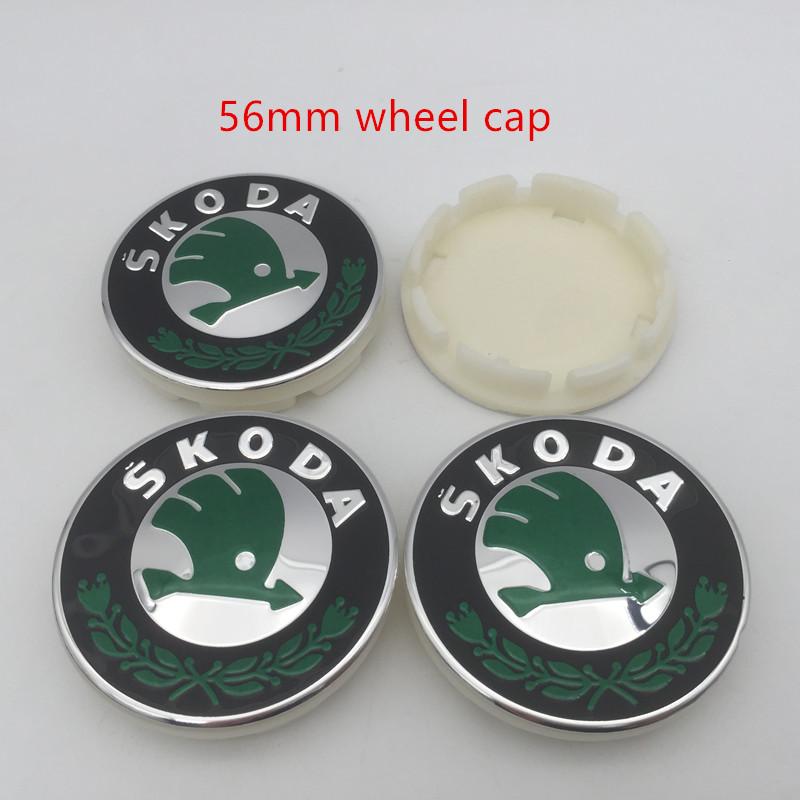 ABCDGE1 20pcs 3D 56mm 65mm For Skoda Car emblem Wheel hub Center Cap Badge covers sticker Decals Styling accessories