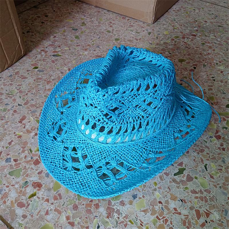 Khaki Cowboy Straw Hat 2026 Western Cowboy Sun Hat Spring Knight Hat Unisex Jazz Hat Summer Wide Brimmed Hat Sombrero Hombre