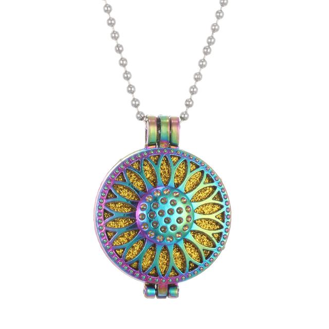 2pcs New Colorful Aromatherapy Necklace Vintage Flower Butterfly Tree Owl Essential Oil Diffuser Necklace Perfume Lockets Pendants