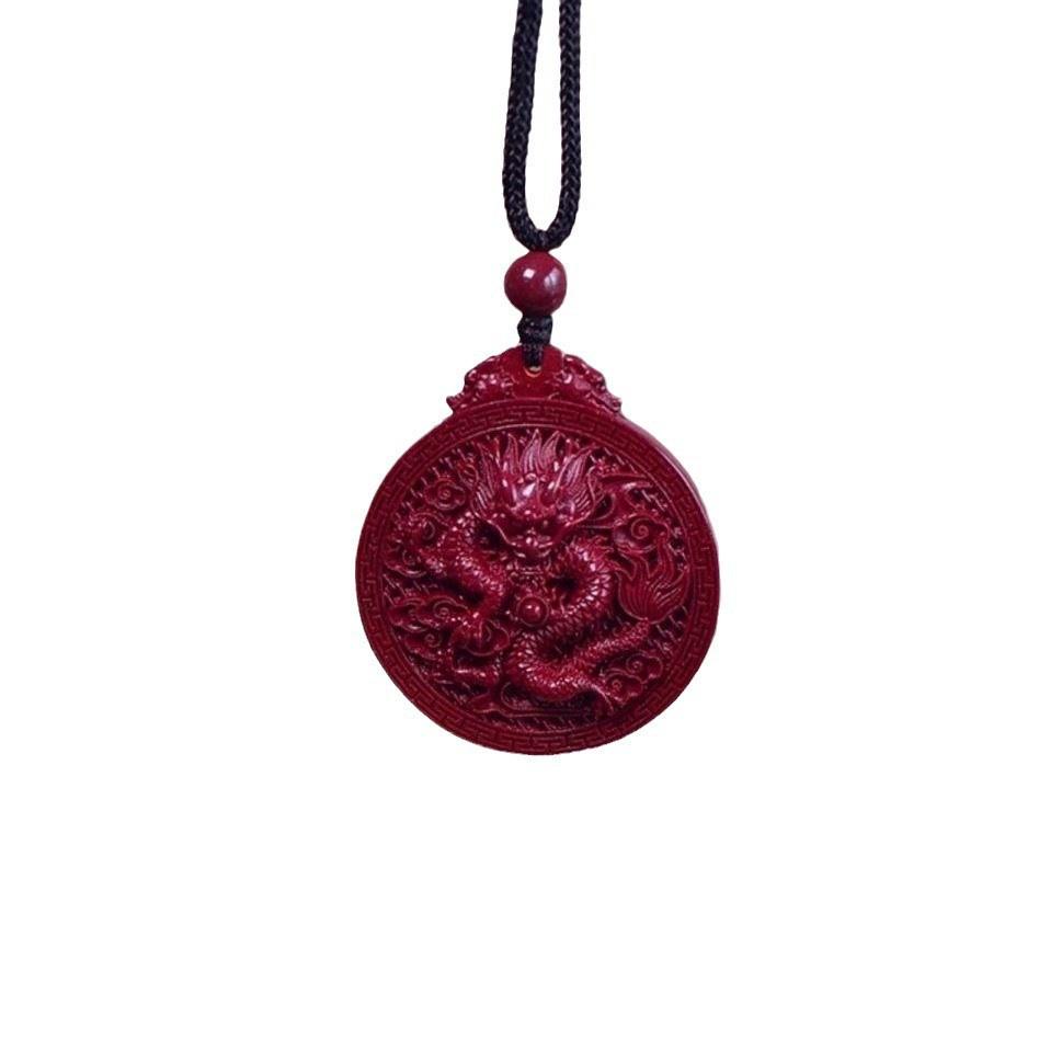 Dual-Sided Dragon Pendant: Purple Gold Sand, Hollow Design for Men and Women, Year of the Dragon.