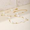 Stainless Steel Pearl Necklace Bracelet Vintage Waterproof Gold Color Small Round Bead Necklace Fashion Women's Jewelry Gift