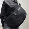 Split Nylon Casual Oblique Span Bag Retro Splicing Mesh Lightweight Shoulder Handbag