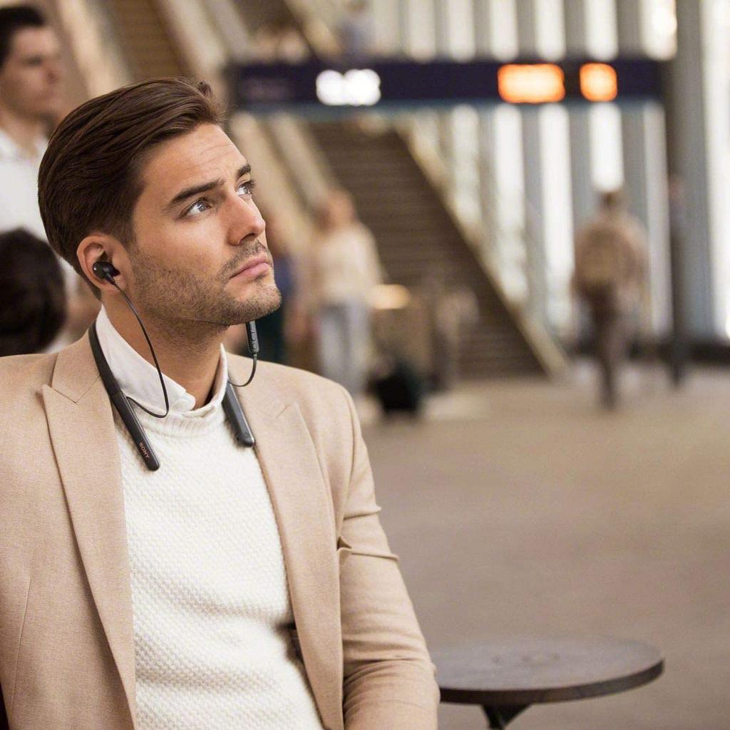 Бездротові навушники Sony Audio Amazon Alexa До 10 годин безперервної роботи Шийний обідок QN1 Жорсткий кейс 2019 з 360 Reality Audio Чорний З шумозаглушенням