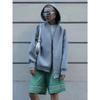 Veste à capuche décontractée pour femme d'automne Lâche Oversize Sweat à capuche zippé Sweat-shirts Manteau uni Chic pour dame de bureau Vêtements d'extérieur Hauts