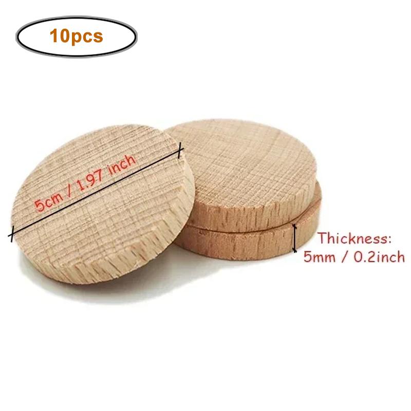 1-6cm Nedokončené dřevěné kulaté mince kotoučky, Přírodní bukové dřevěné kotoučky pro DIY řemesla umění, Malování, Laserové gravírování, Domácí dekorace