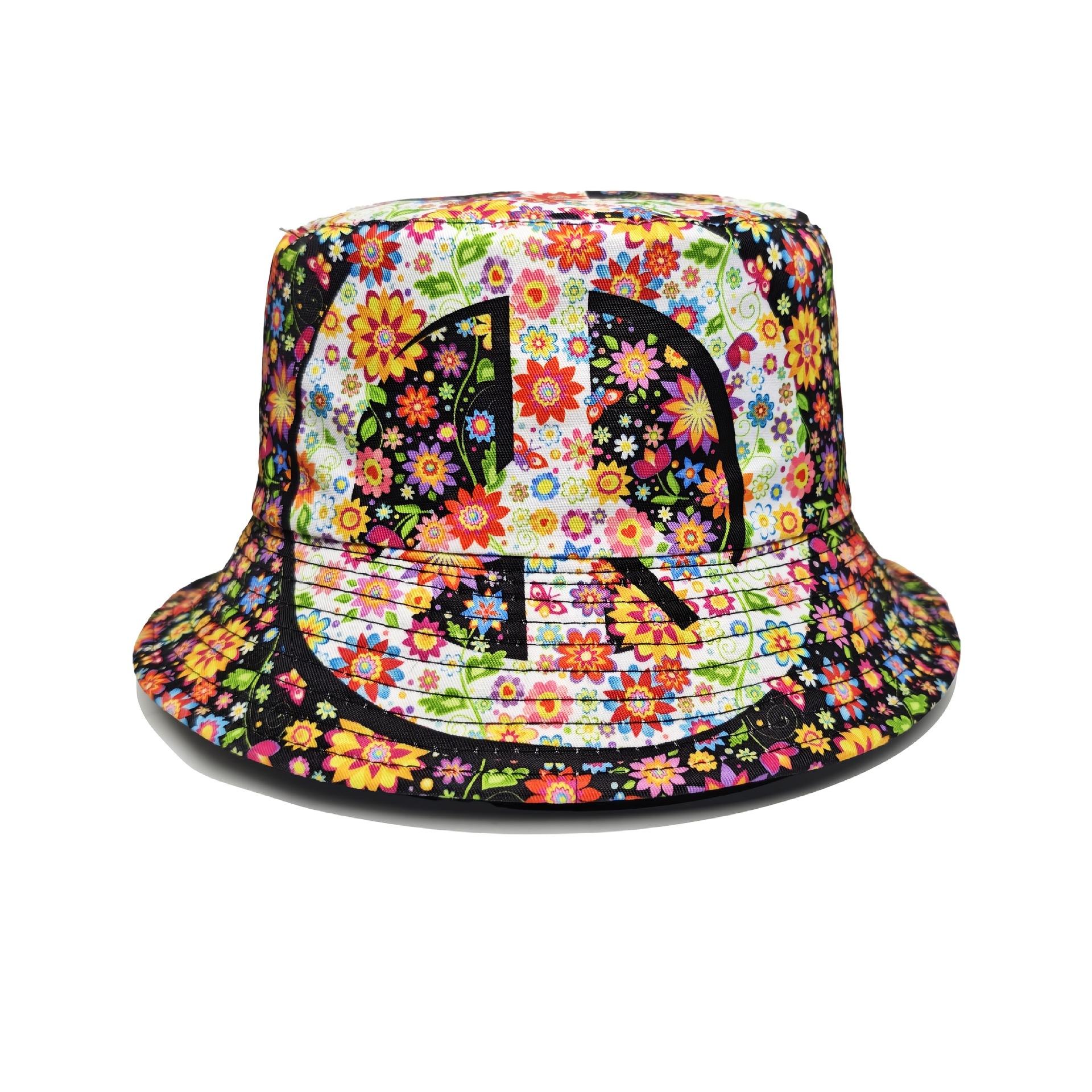 JYL TS DIY Ведро Шляпа-ведро Двусторонняя Защита от Солнца Шляпа Полиэстер Graffiti_ китай розы