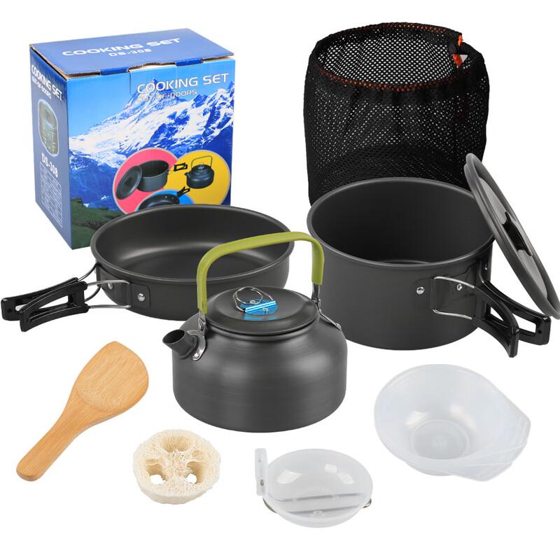 Halu DS-308 Portable Outdoor Camping Cookware & Teapot Set