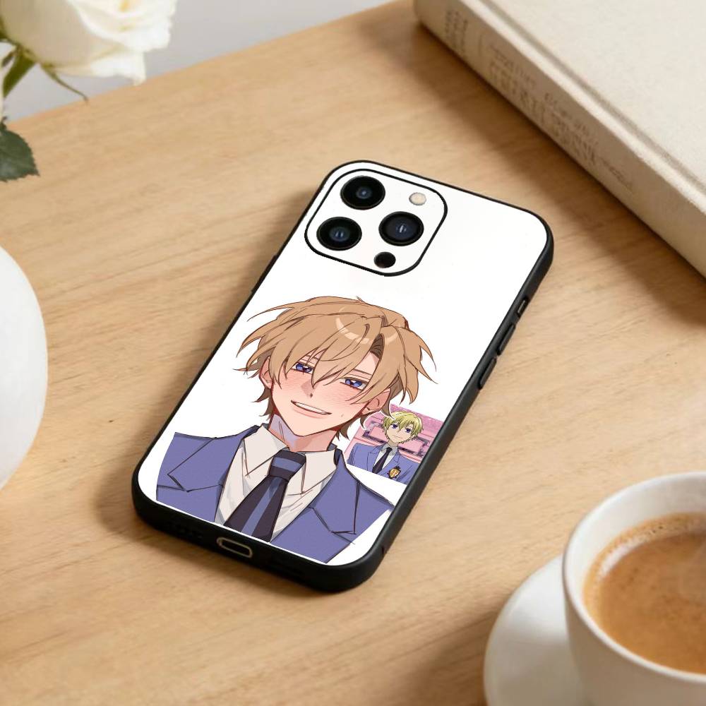 ouran high school host club  Phone Case For iPhone17,16,15,14,13,12 Plus,Max Soft Silicone Black Cover