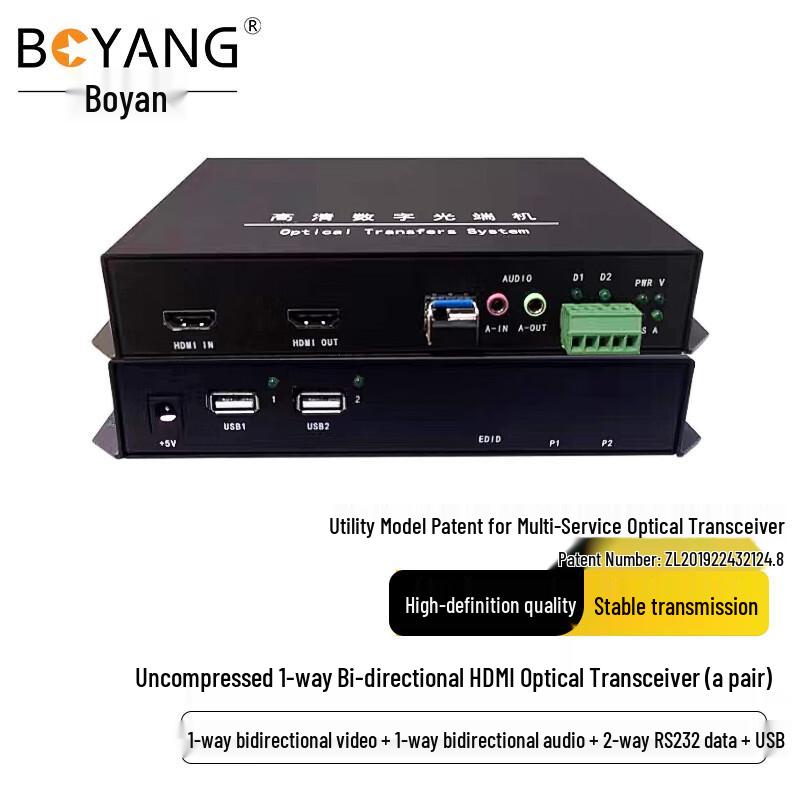 Boyang HDMI & Multi-Service Glasfaser-Transceiver