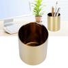 Stainless Steel Pencil Cup Holder Desk Organizer Flower Vases Pen Makeup Brush ContainerGold