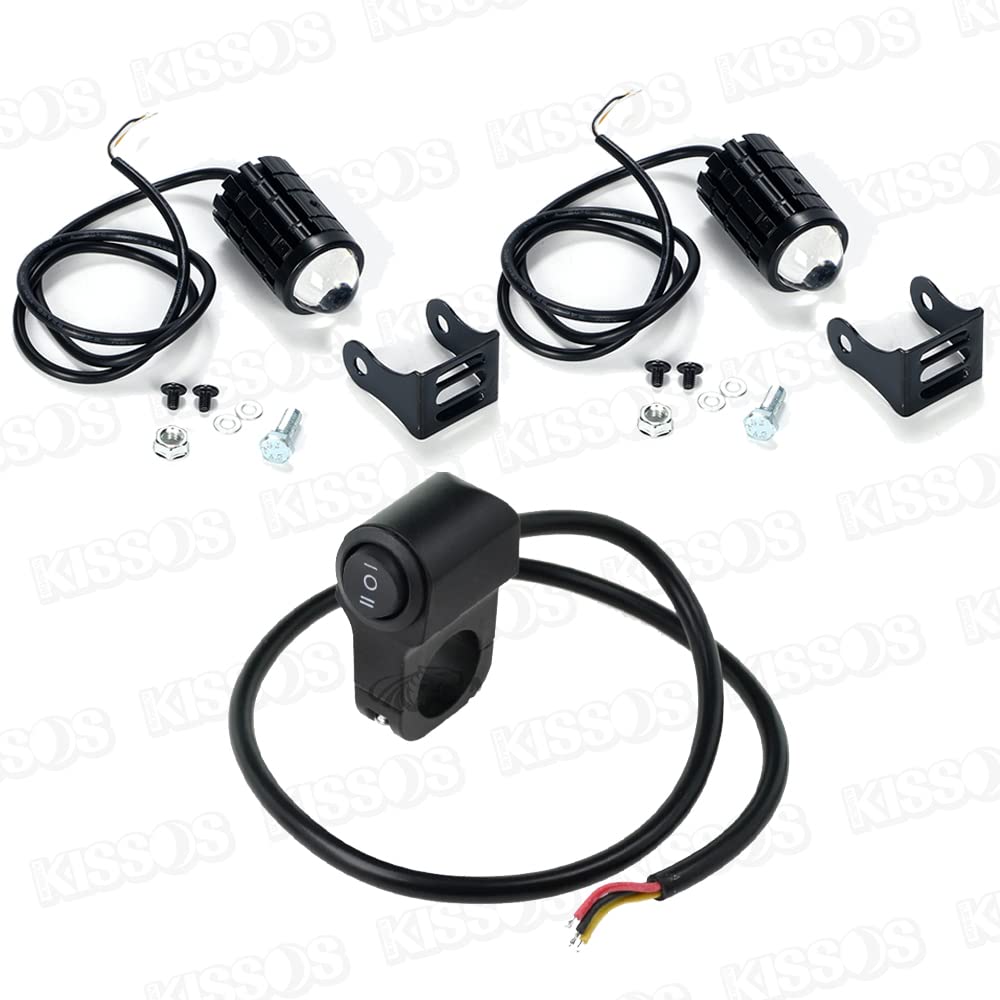 Motorcycle Fog Light Headlight Auxiliary Light Motorcycle LED Switch Work Light Automotive White Yellow Switch Waterproof Universal Universal