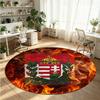 Hungary Football Printed Round Crystal Velvet Rug Soft Non Slip Floor Carpet For Bedroom Holiday Gift