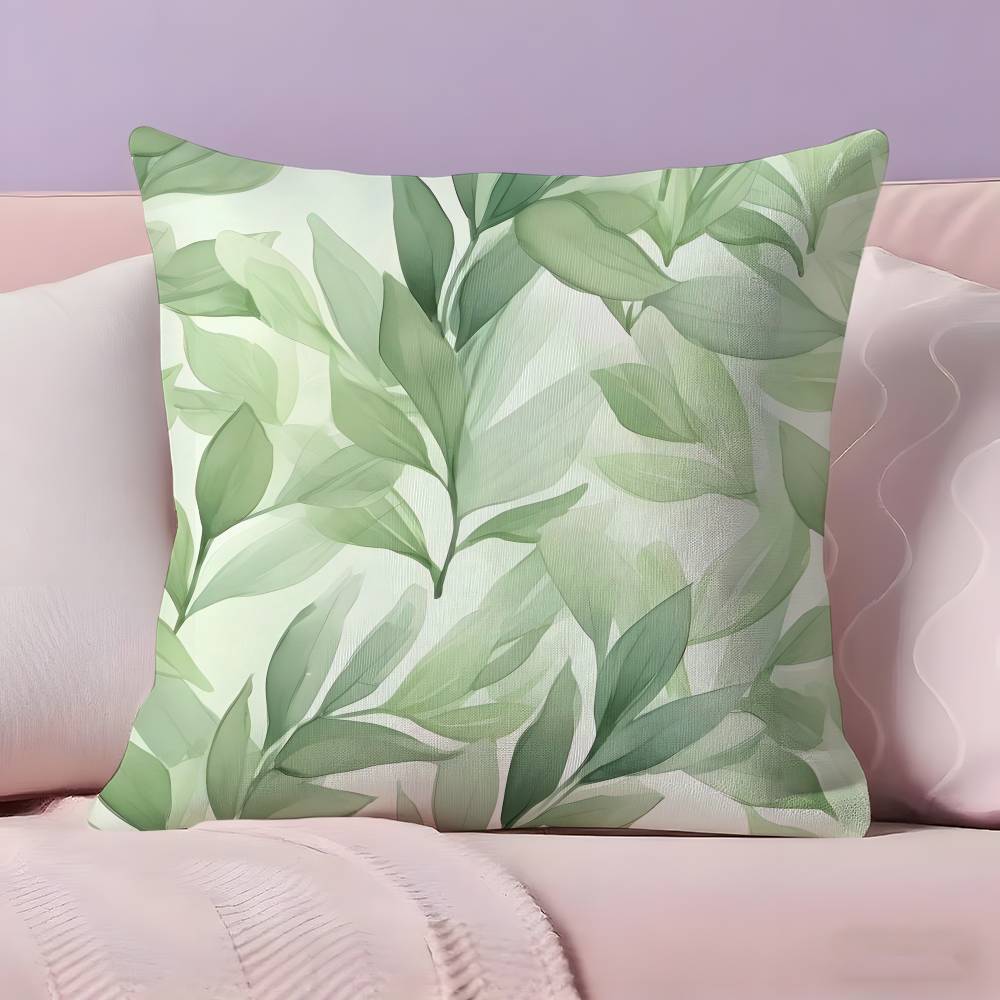 Modern style Leaf art Pillow Case  Ultra Soft Skin Friendly Fabric Cloud Like Comfort & Concealed Zipper