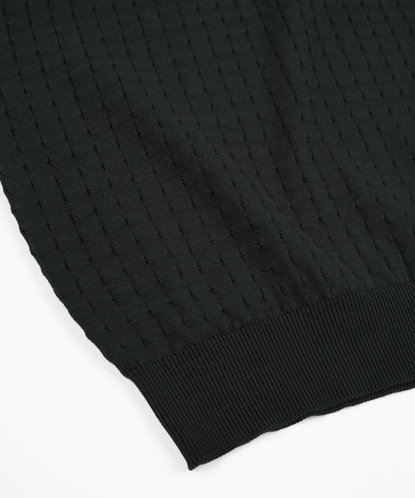 BIRBANTE Summer Washable Henley Neck Knit - Khaki