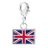 Braccialetto con Charm Bandiera in Acciaio Inossidabile con Moschettone, Gioiello Ciondolo Paese per Regalo di Viaggio Accessorio Stile