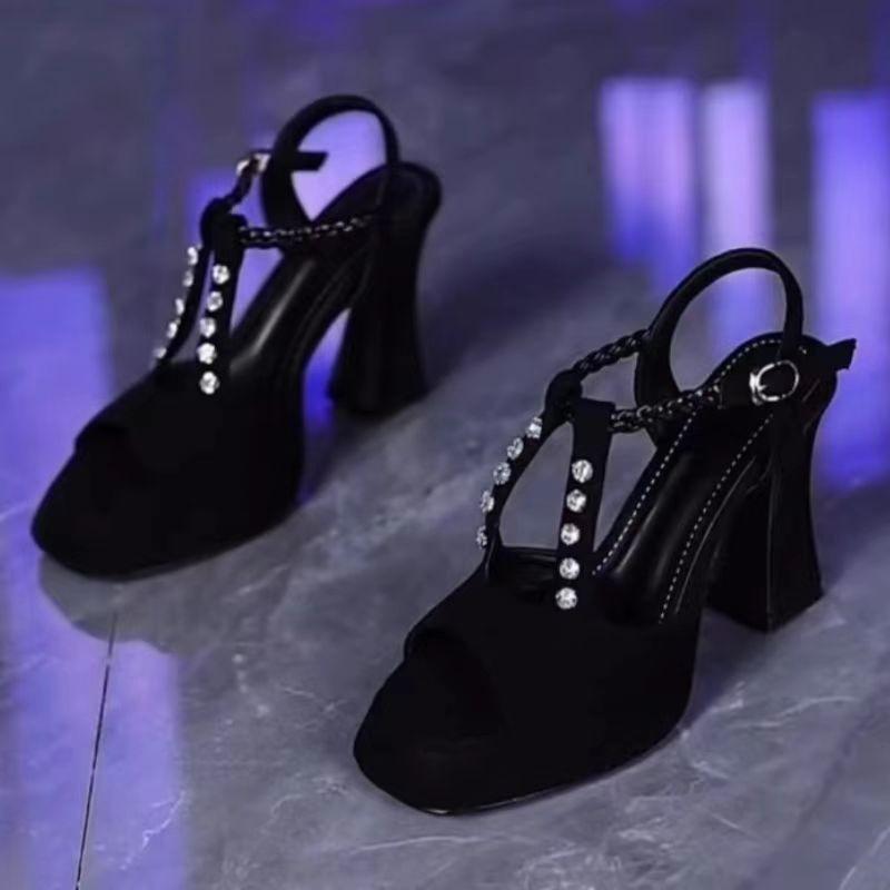 Leopard Print Fashion High-heeled Sandals 2025 Summer New Rhinocerine Thick-heeled Waterproof Platform Thick-soled Women's Shoes