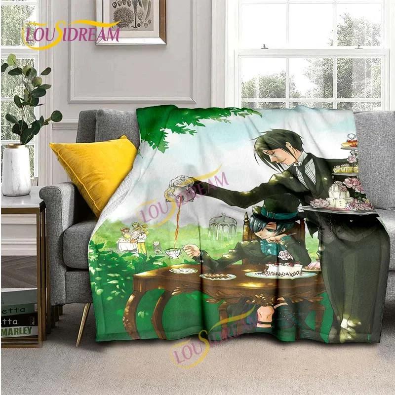Black Butler Animation Flannel Blanket, Comfortable, Household Picnic Blanket, Suitable for All Seasons