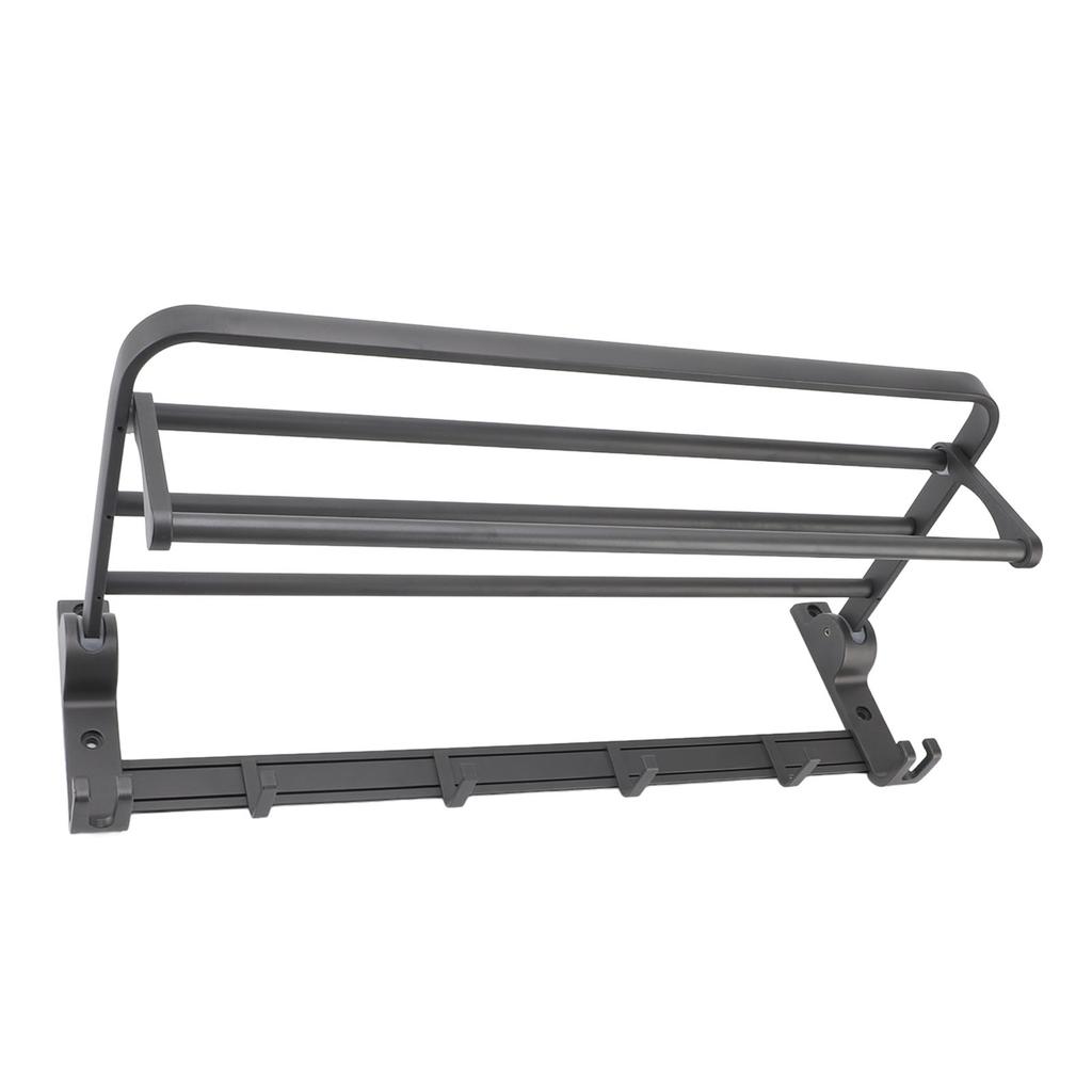 Floating Shelf for Bathroom Space Aluminum Foldable Wall Mounted Towel Rack Bathroom Hanging Shelf for Home Kitchen Grey