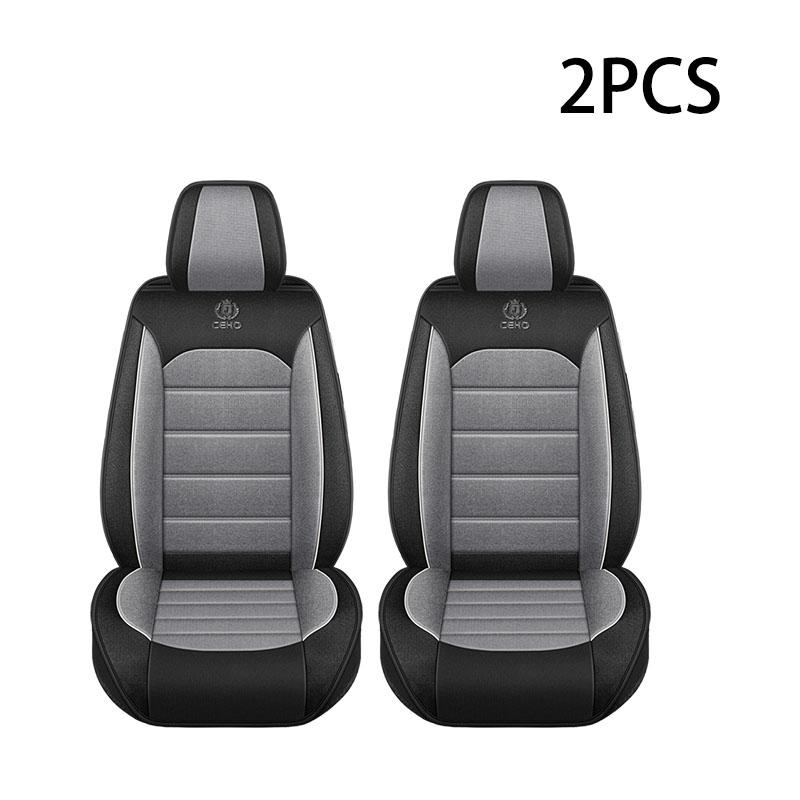 2pcs Universal Linen-Textured Full-Cover Car Seat Covers - Breathable, All-Season Comfort for Most Sedans, SUVs, and Trucks