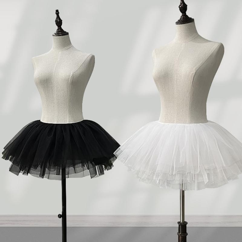 Damen 28cm Petticoat 6 Lagen Tüll Bubble Puffy Rock Ohne Reif Tüllröcke Crinoline Unterhemd Kurze Länge Halbe Unterröcke Kleid
