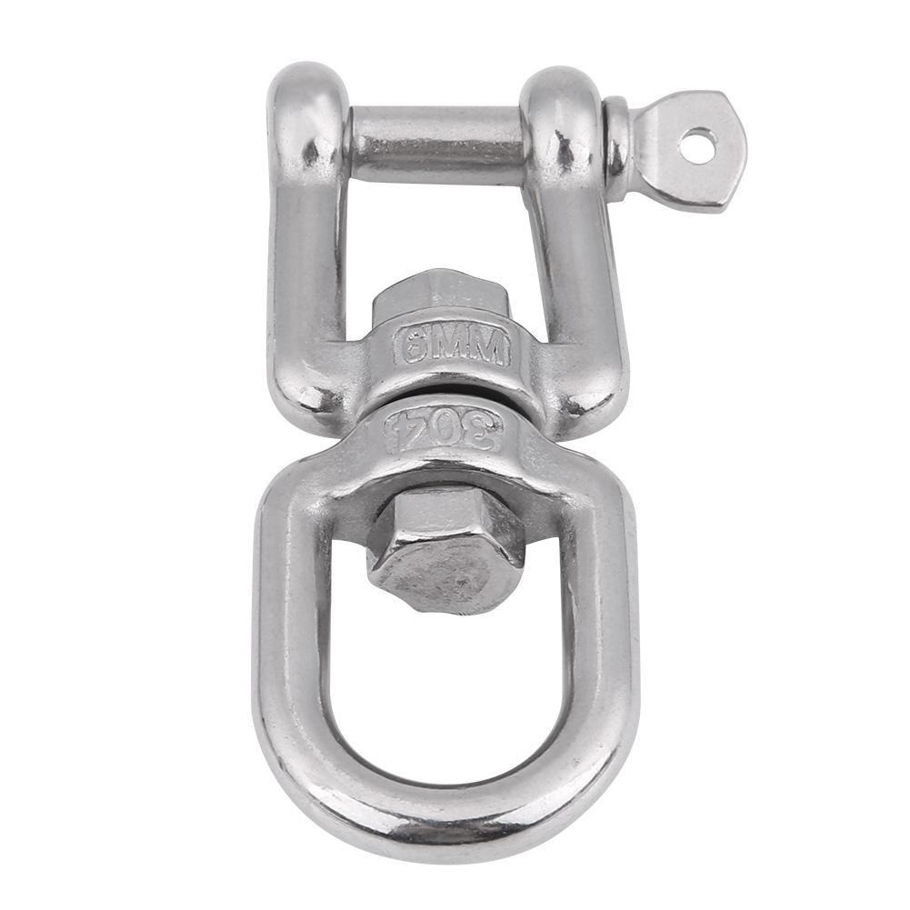 Hochleistungs 304 Edelstahl Drehbarer Ring Schnapphaken Rollender Schäkel Gerät(6mm)