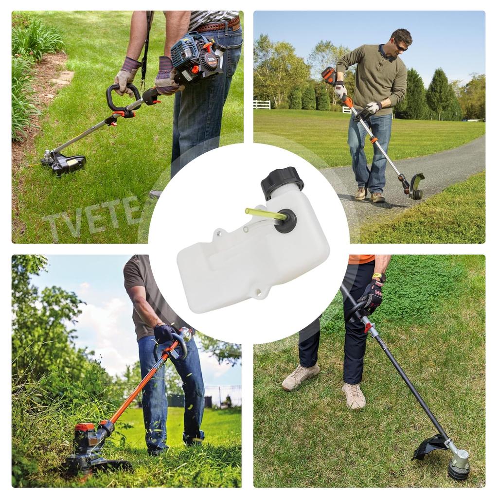 TVETE Engine Mower Fuel Tank, Hedge Trimmer Fuel Cap Assembly, Replacement Fuel Tank Set, Lawn Mower Replacement Parts, Forestry Accessories, 32