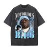 Washed Vintage Rapper The Notorious Big World Tour  Tshirt Biggie Smalls Print T Shirts Men Women Hip Hop Oversized Tshirts