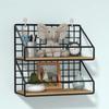Simple Style Wall Mounted Shelves Wall Decoration Multifunction Bedroom Storage Basket Without Drilling Space Saving