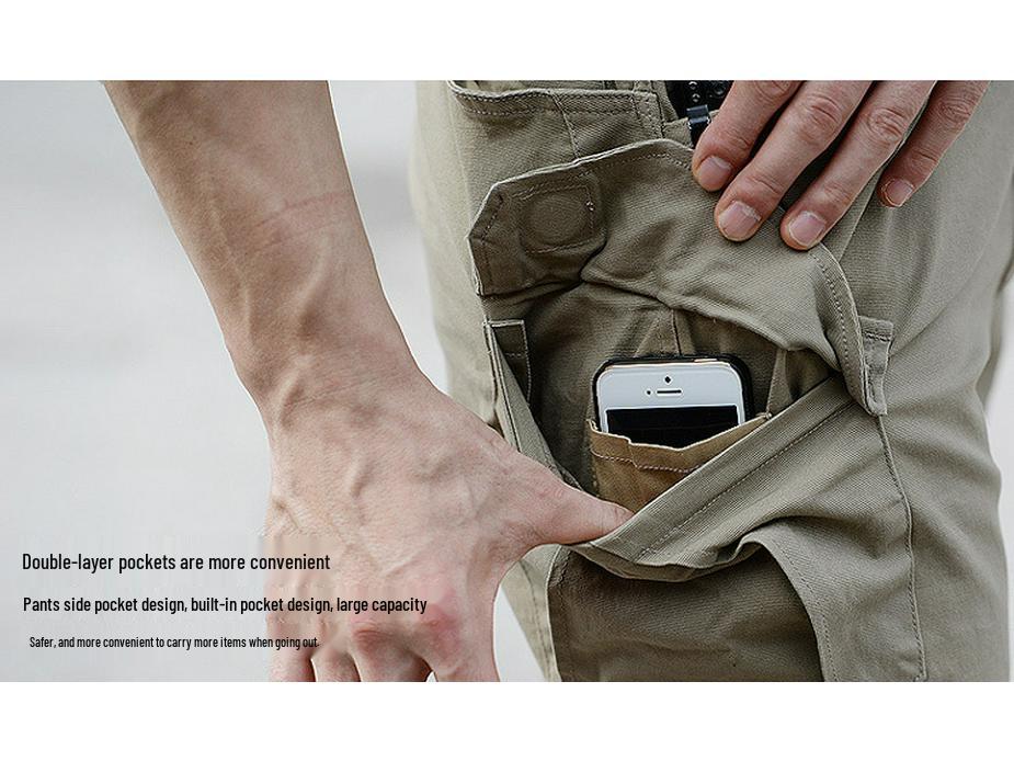 Angken Thunderbolt Men's Stretch Tactical Pants - Slim Fit, Wear-resistant, Outdoor Military Training Workwear