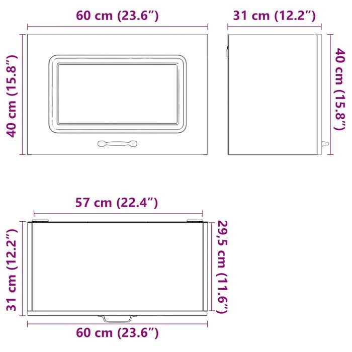 VidaXL Armoire murale de cuisine Kalmar gris béton bois d'ingénierie 853601