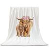 Highland Cow Blanket Animal Bedding Throw Soft Cozy Fleece Plush Size for Couch Bed Sofa Travelling Camping#