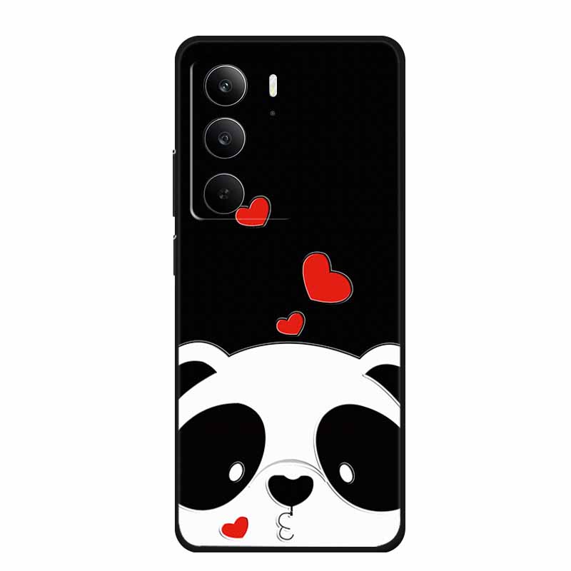 3D Emboss Case For Realme C75 4G 5G C75x V70 V70s 14x Realme C71 4G Case C 75 71 Coque Flower Black Silicone Soft Back Cover Bag