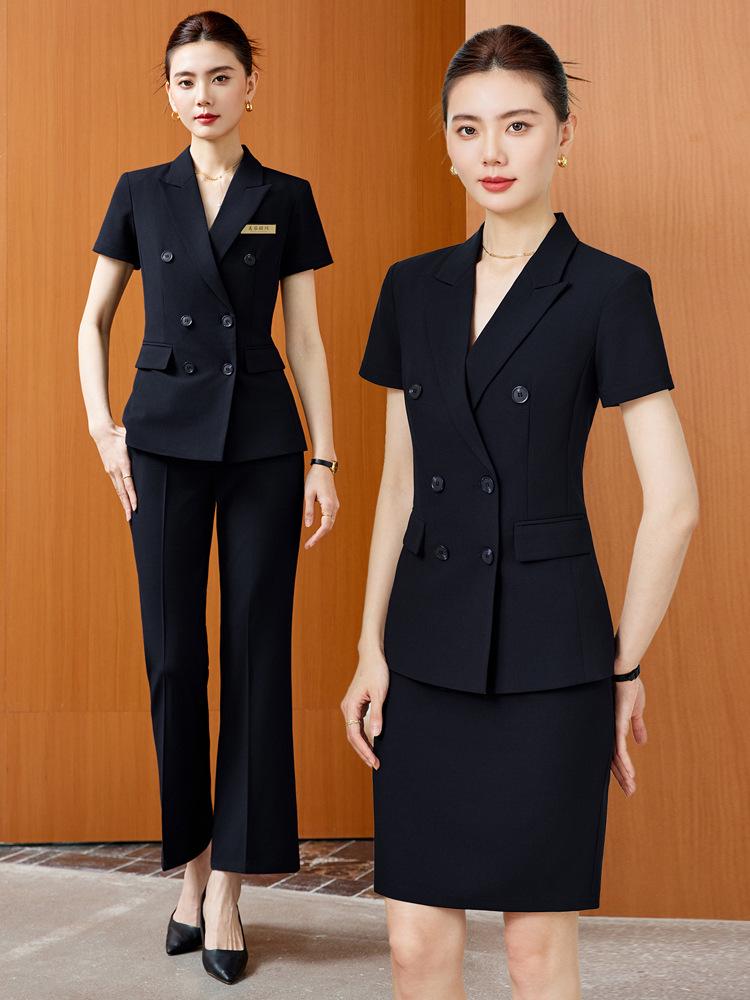 Damen Blaue Anzug-Set: Hochwertige professionelle Kleidung für Herbst/Winter, perfekt für Business, Vorstellungsgespräche und formelle Anlässe.