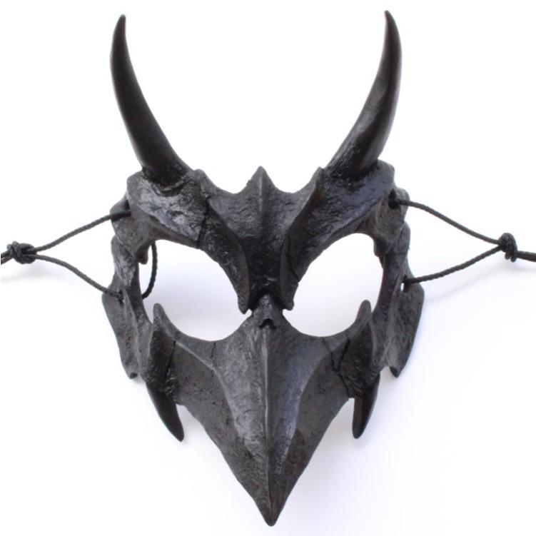 Stylish Black And White Tiger And Yaksha Masks For Role Playing And Holiday Celebrations