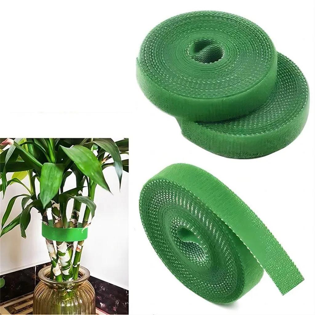 Green Plant Tie Wire Self-adhesive Plant Tie, Climbing Vine Flower Tie Fixed Rope Tie 14.5mm*5 Meters/roll 3pc