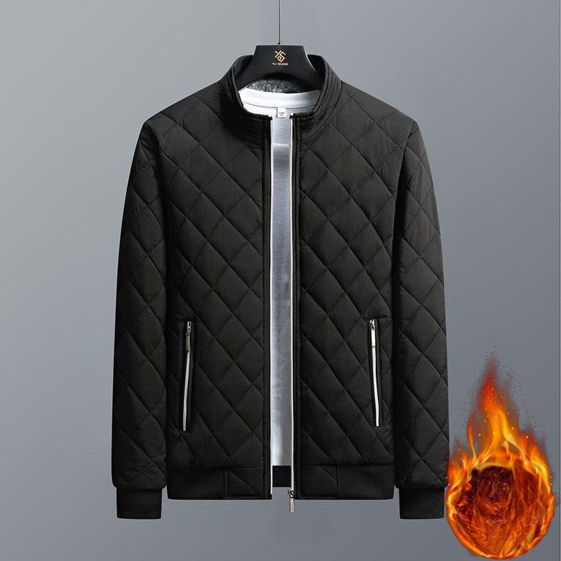 Зимняя мужская куртка с воротником-стойкой и утолщенным бархатом — фото 4