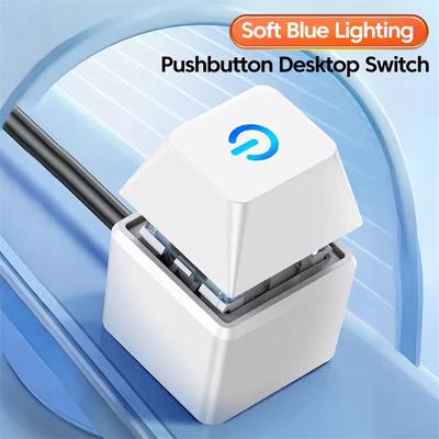 Computer-Desktop-Switch, 1,8 m, bunte LED-Leuchten, PC-Motherboard, externer Start-Power-On/Off-Taste, Verlängerungskabel für HomeOffice