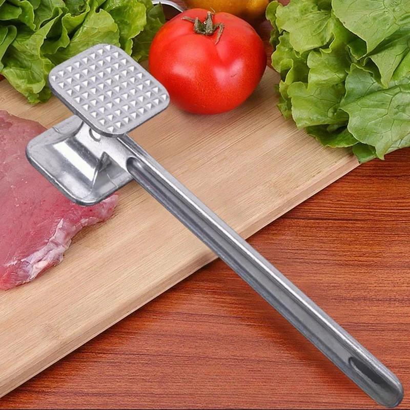 1Pcs Two Sides Loose Tenderizers Portable Steak Pork Tools Kitchen Gadgets Multifunction Meat Hammer Aluminum Alloy bobsburger