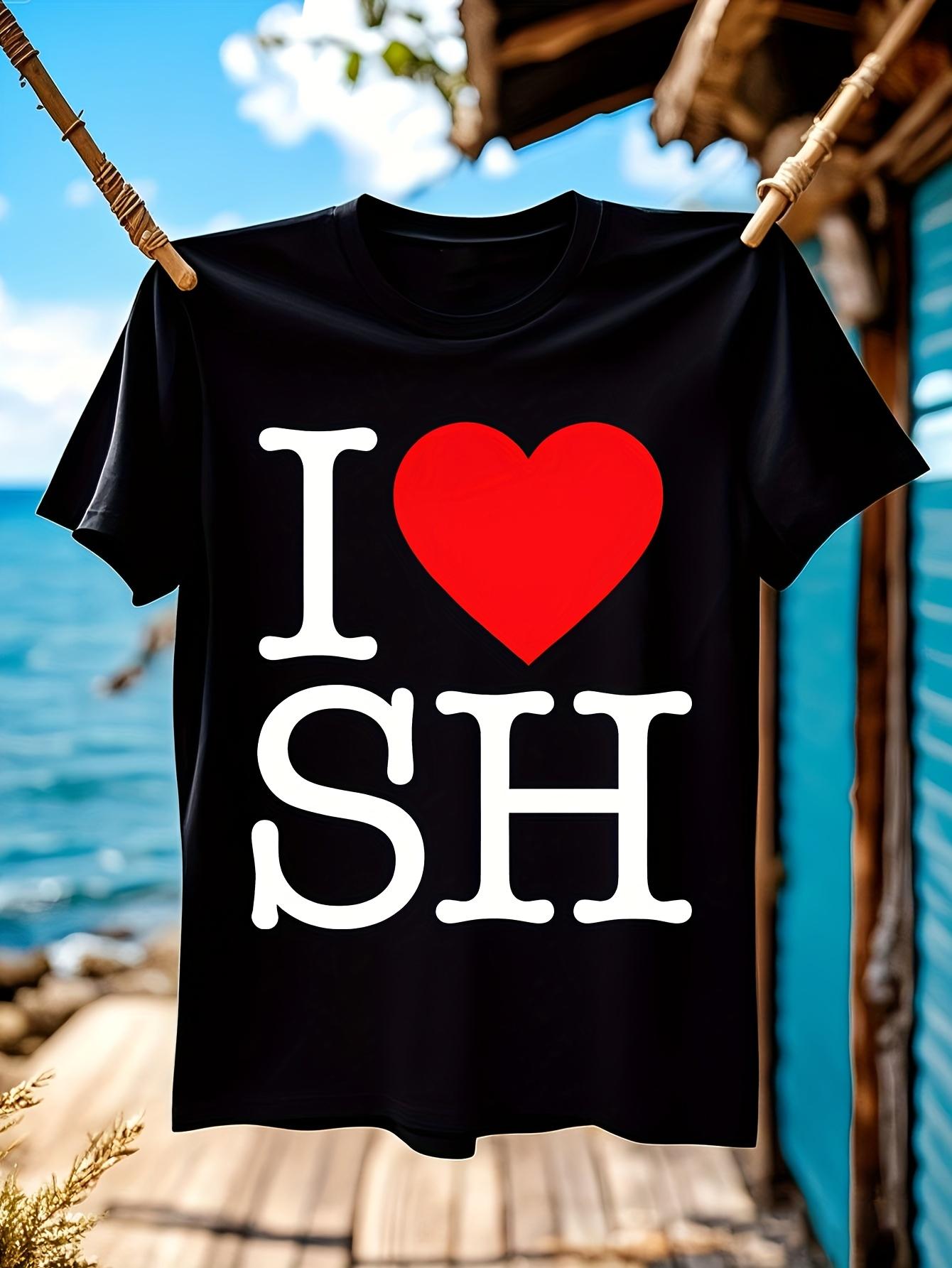 I Love SH Graphic Tshirt Graphic Tshirt - Bold SH Letteri... XXXXL