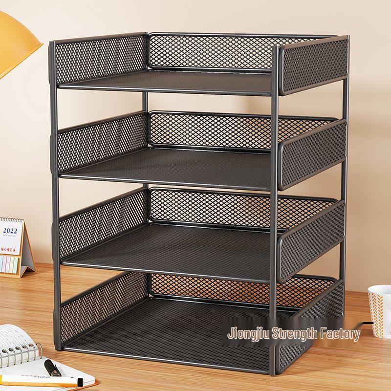 Large Capacity A4 Desktop Organizer - One-Piece Office File and Data Storage Box