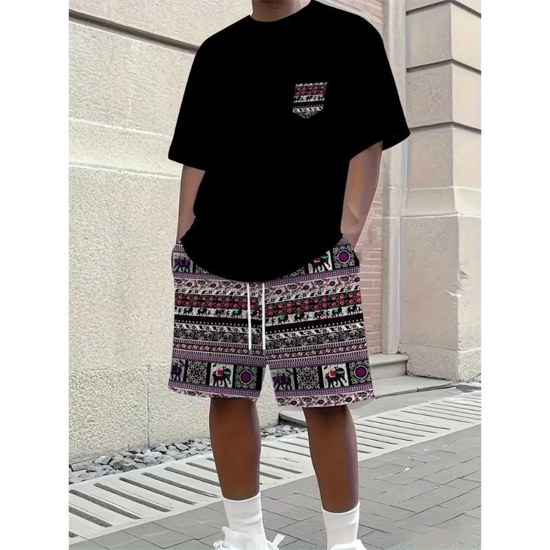 Simple Comfortable Suit Men's Print Fashion Sport Wear Men’s