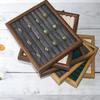 Solid Wood Ring Storage Tray Walnut Wood Counter Ring and Earring Display Tray Shop Home Bracelet Earring Display Pallet