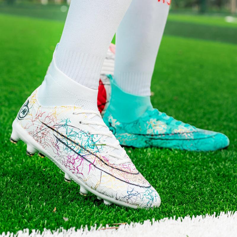 Foreign trade large size football shoes, boys high-top AG long nails artificial grass training shoes TF broken nails 068