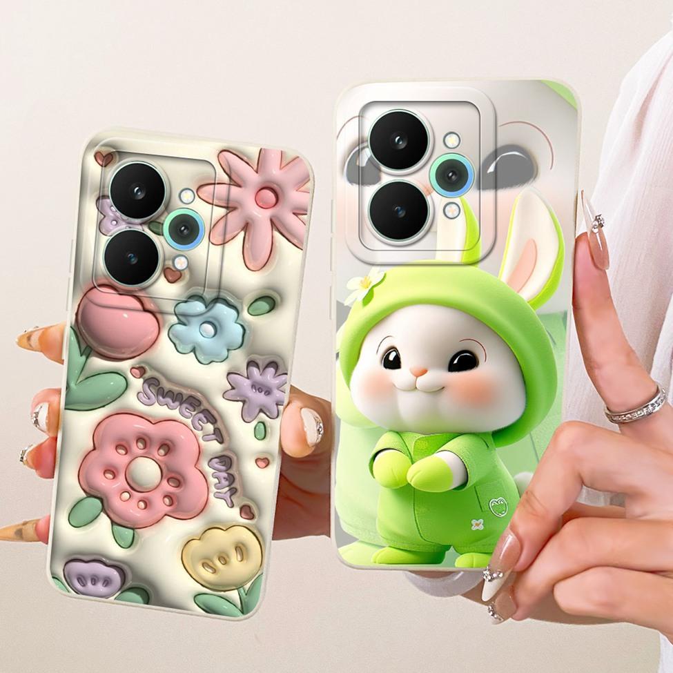 Cover For Realme 15 Pro Casing RMX5101 Silicone Luxury Fashion Flowers Kawaii Cute Painted Shockproof Phone Case